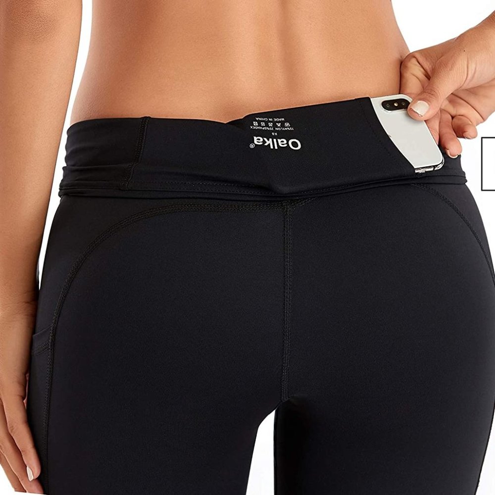 High Waist Workout Running Shorts Side Pockets - Picture 6 of 7